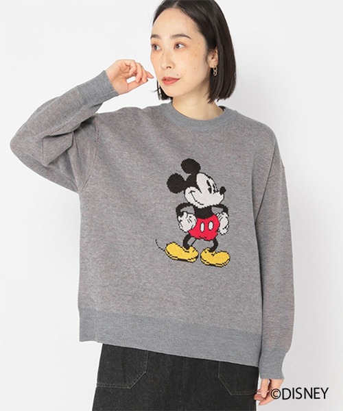 studio CLIP（スタディオクリップ）の「MICKEY / 12Gジャガードニットプルオーバー（ニット/セーター・レディース・グレー/ブラック/ネイビー・FREE）」の5枚目の写真
