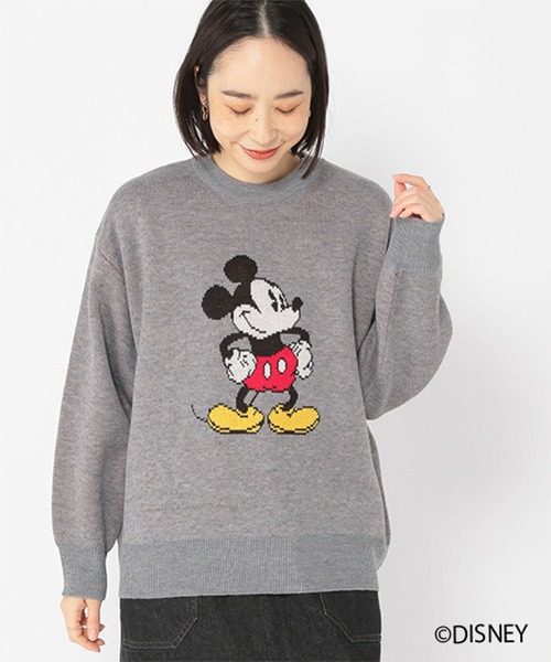 studio CLIP（スタディオクリップ）の「MICKEY / 12Gジャガードニットプルオーバー（ニット/セーター・レディース・グレー/ブラック/ネイビー・FREE）」の6枚目の写真