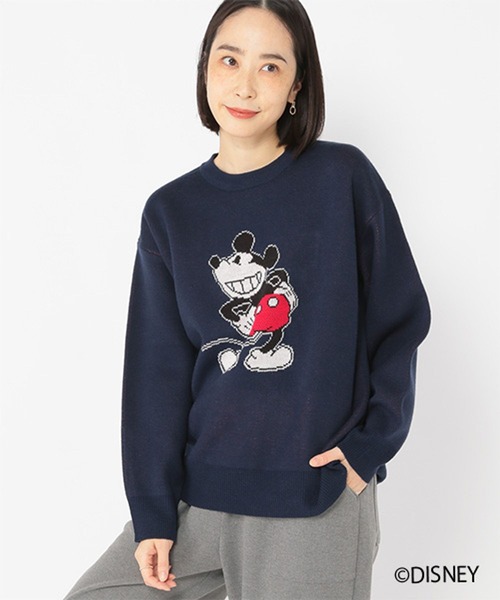 studio CLIP（スタディオクリップ）の「MICKEY / 12Gジャガードニットプルオーバー（ニット/セーター・レディース・グレー/ブラック/ネイビー・FREE）」の9枚目の写真