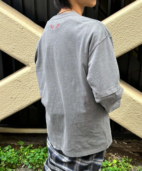 SENSE OF PLACE by URBAN RESEARCH（センスオブプレイスバイアーバンリサーチ）の「『別注』SHUHEI KOKI×SENSE OF PLACE　フェイクレイヤードTシャツ（Tシャツ/カットソー・メンズ・ブラック/グレー・LARGE/MEDIUM）」の9枚目の写真