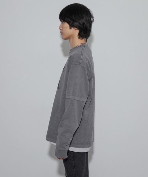 SENSE OF PLACE by URBAN RESEARCH（センスオブプレイスバイアーバンリサーチ）の「『別注』SHUHEI KOKI×SENSE OF PLACE　フェイクレイヤードTシャツ（Tシャツ/カットソー・メンズ・ブラック/グレー・LARGE/MEDIUM）」の14枚目の写真