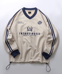 2026AW新柄 Fake Suede Game Sweat shirt/オーバーサイズ ブロークコア ゲームシャツ ユニフォーム フェイクスエード トレーナー スウェット