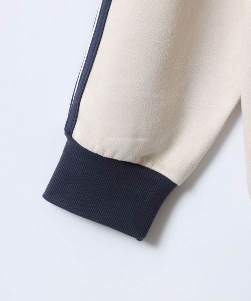 SITRY（シトリー）の「Fake Suede Game Sweat shirt/オーバーサイズ ブロークコア ゲームシャツ ユニフォーム フェイクスエード トレーナー スウェット（スウェット・メンズ・チャコール/グレイッシュブルー/アイボリー/グレー系その他/ネイビー/ホワイト系その他・L/M）」の11枚目の写真