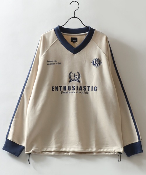 SITRY(シトリー)の「2026AW新柄 Fake Suede Game Sweat shirt/オーバーサイズ ブロークコア ゲームシャツ ユニフォーム フェイクスエード トレーナー スウェット(スウェット・メンズ・チャコール/グレイッシュブルー/アイボリー/グレー系その他/ネイビー/ホワイト系その他/ホワイト系その他2/グレー系その他2/ネイビー系・L/M)」の12枚目の写真