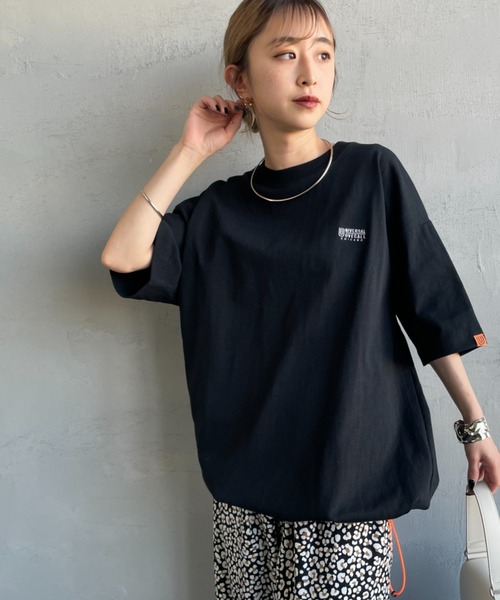 tシャツ 「UNIVERSAL OVERALL/ユニバーサルオーバーオール」 別注 ドローコード付き ワイドシルエットTシャツ レディース メンズ UNIVERSAL OVERALL tシャツ 「UNIVERSAL OVERALL/ユニバーサル