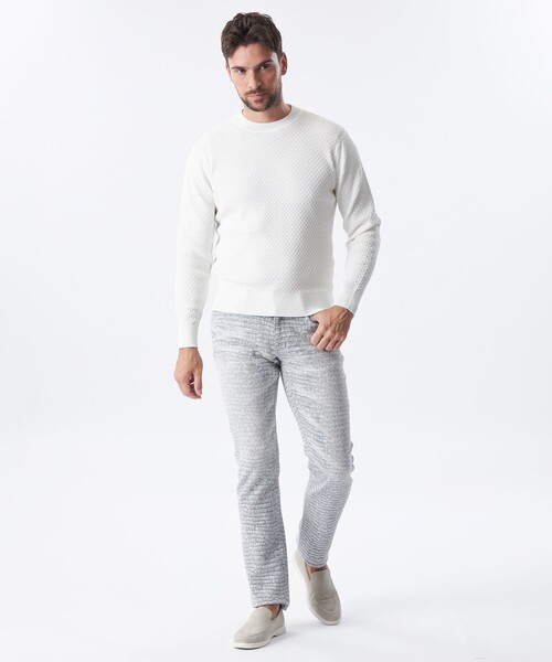 EPOCA UOMO（エポカウォモ）の「＊Safari5月号掲載＊スプリングクランククルーネックニット（ニット/セーター・メンズ・パープル系その他4/ダークネイビー/ホワイト/ベージュ系その他2・46/48）」の13枚目の写真