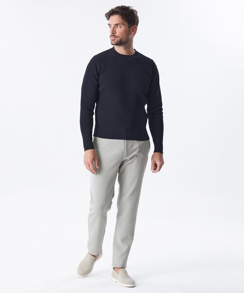 EPOCA UOMO（エポカウォモ）の「＊Safari5月号掲載＊スプリングクランククルーネックニット（ニット/セーター・メンズ・パープル系その他4/ダークネイビー/ホワイト/ベージュ系その他2・46/48）」の12枚目の写真