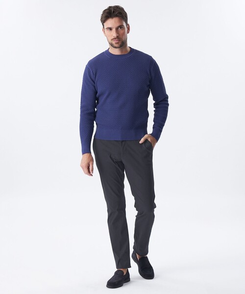 EPOCA UOMO（エポカウォモ）の「＊Safari5月号掲載＊スプリングクランククルーネックニット（ニット/セーター・メンズ・パープル系その他4/ダークネイビー/ホワイト/ベージュ系その他2・46/48）」の11枚目の写真