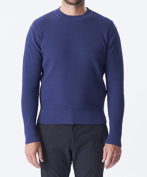 EPOCA UOMO（エポカウォモ）の「＊Safari5月号掲載＊スプリングクランククルーネックニット（ニット/セーター・メンズ・パープル系その他4/ダークネイビー/ホワイト/ベージュ系その他2・46/48）」の9枚目の写真