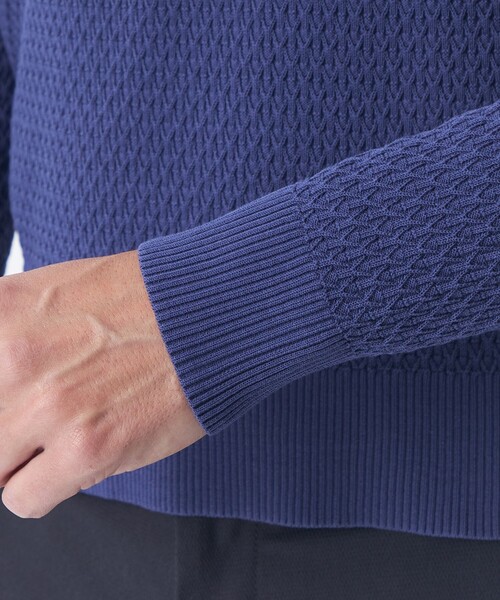 EPOCA UOMO（エポカウォモ）の「＊Safari5月号掲載＊スプリングクランククルーネックニット（ニット/セーター・メンズ・パープル系その他4/ダークネイビー/ホワイト/ベージュ系その他2・46/48）」の6枚目の写真