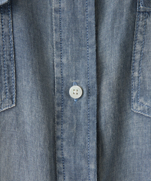 セール】《FRIPIER》シフォンデニムシャツ（シャツ/ブラウス