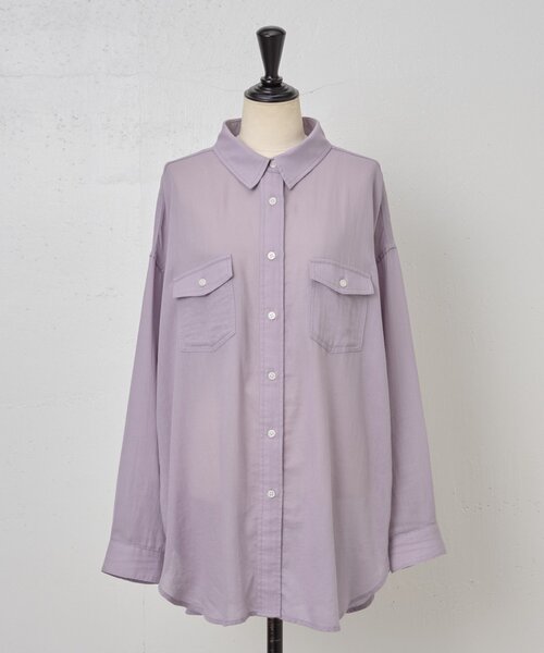 セール】《FRIPIER》シフォンデニムシャツ（シャツ/ブラウス