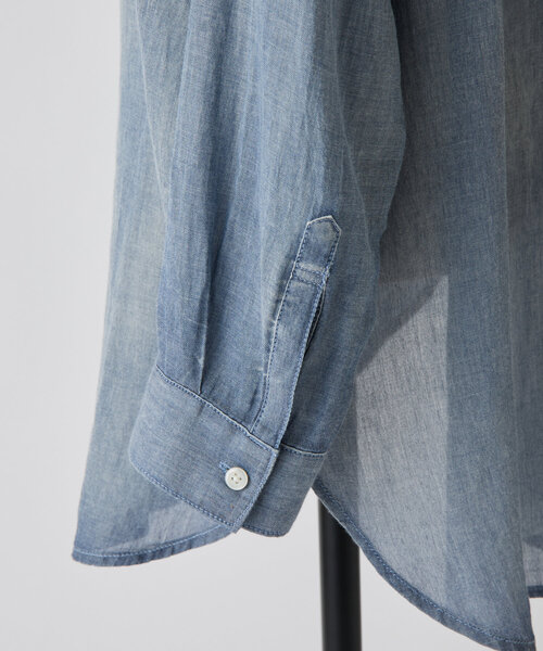 BEARDSLEY(ビアズリー)の「《FRIPIER》シフォンデニムシャツ(シャツ/ブラウス・レディース・インディゴブルー/バイオレット・FREE)」の9枚目の写真