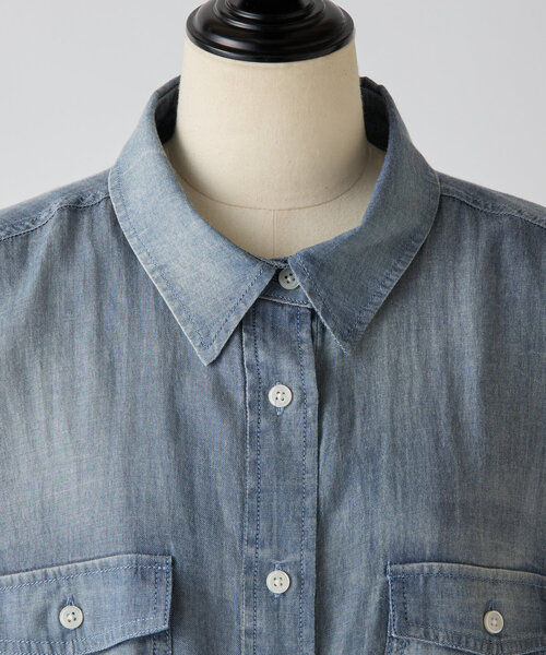 BEARDSLEY(ビアズリー)の「《FRIPIER》シフォンデニムシャツ(シャツ/ブラウス・レディース・インディゴブルー/バイオレット・FREE)」の8枚目の写真