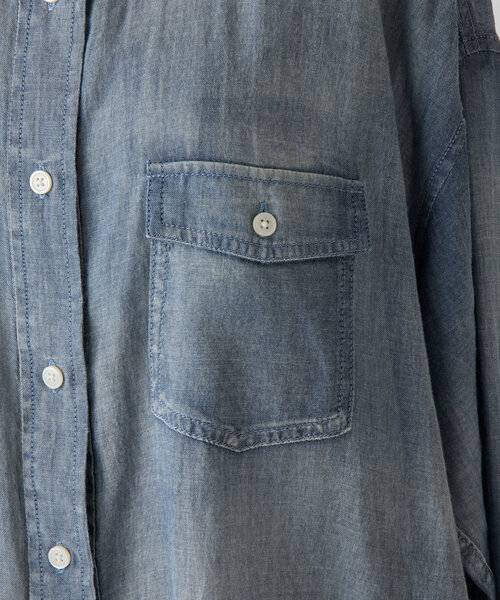 BEARDSLEY(ビアズリー)の「《FRIPIER》シフォンデニムシャツ(シャツ/ブラウス・レディース・インディゴブルー/バイオレット・FREE)」の7枚目の写真