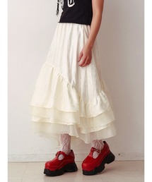 jouetie | サテンジャガードアシメフリルスカート【セットアップ対応】(スカート)