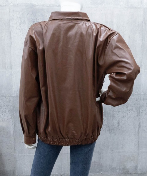 Miniministore（ミニミニストア）の「ブルゾン ジップアップジャケット 韓国風（ライダースジャケット・レディース・ブラウン/ブラック・FREE）」の16枚目の写真