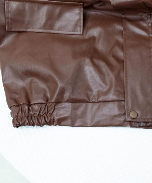 Miniministore（ミニミニストア）の「ブルゾン ジップアップジャケット 韓国風（ライダースジャケット・レディース・ブラウン/ブラック・FREE）」の19枚目の写真