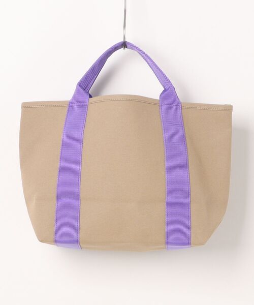 SABLE CLUTCH(セーブルクラッチ)の「LEATHER TAG CANVAS TOTE (M) - 富士金梅(帆布/キャンバストートバッグ)(トートバッグ・レディース・パープル/ゴールド/ダークブラウン・ONE SIZE)」の4枚目の写真
