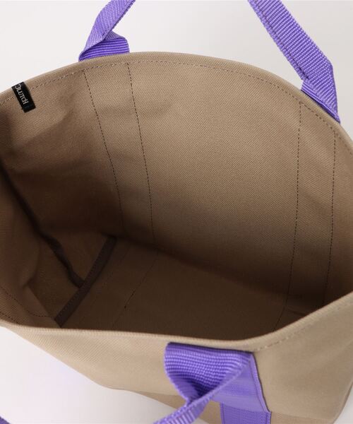 SABLE CLUTCH(セーブルクラッチ)の「LEATHER TAG CANVAS TOTE (M) - 富士金梅(帆布/キャンバストートバッグ)(トートバッグ・レディース・パープル/ゴールド/ダークブラウン・ONE SIZE)」の6枚目の写真