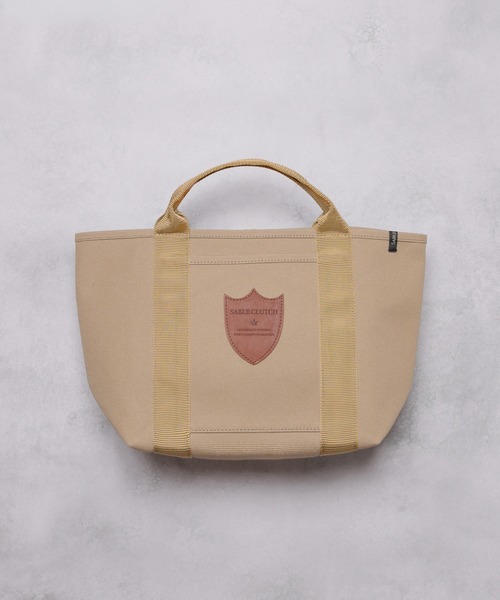SABLE CLUTCH(セーブルクラッチ)の「LEATHER TAG CANVAS TOTE (M) - 富士金梅(帆布/キャンバストートバッグ)(トートバッグ・レディース・パープル/ゴールド/ダークブラウン・ONE SIZE)」の14枚目の写真