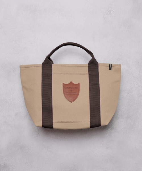 SABLE CLUTCH(セーブルクラッチ)の「LEATHER TAG CANVAS TOTE (M) - 富士金梅(帆布/キャンバストートバッグ)(トートバッグ・レディース・パープル/ゴールド/ダークブラウン・ONE SIZE)」の13枚目の写真
