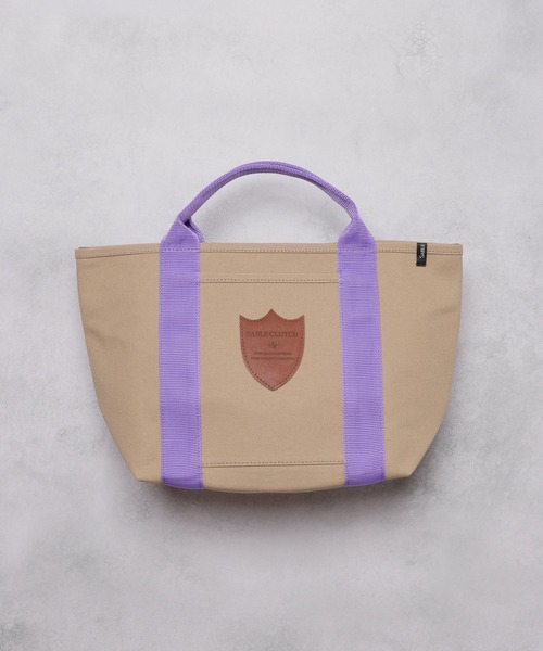 SABLE CLUTCH(セーブルクラッチ)の「LEATHER TAG CANVAS TOTE (M) - 富士金梅(帆布/キャンバストートバッグ)(トートバッグ・レディース・パープル/ゴールド/ダークブラウン・ONE SIZE)」の15枚目の写真