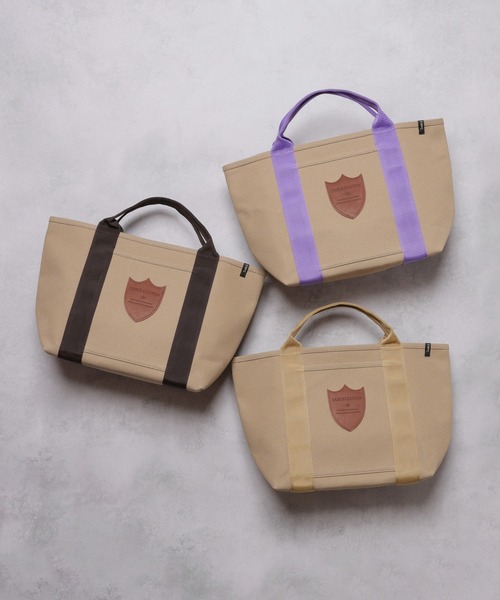 SABLE CLUTCH(セーブルクラッチ)の「LEATHER TAG CANVAS TOTE (M) - 富士金梅(帆布/キャンバストートバッグ)(トートバッグ・レディース・パープル/ゴールド/ダークブラウン・ONE SIZE)」の16枚目の写真