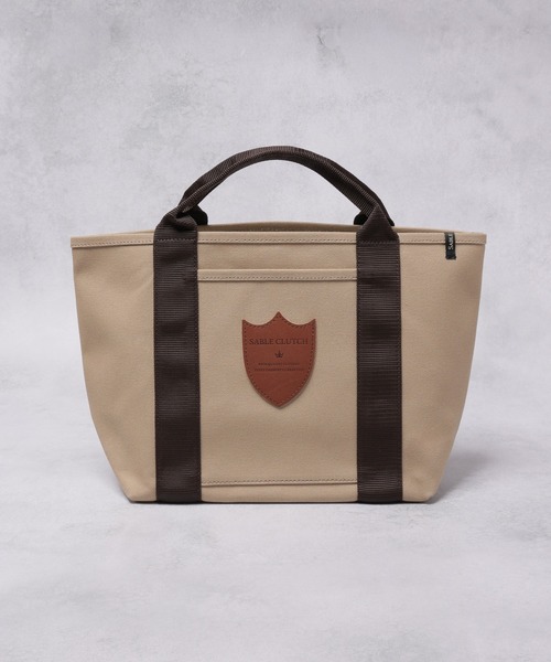 SABLE CLUTCH(セーブルクラッチ)の「LEATHER TAG CANVAS TOTE (M) - 富士金梅(帆布/キャンバストートバッグ)(トートバッグ・レディース・パープル/ゴールド/ダークブラウン・ONE SIZE)」の9枚目の写真