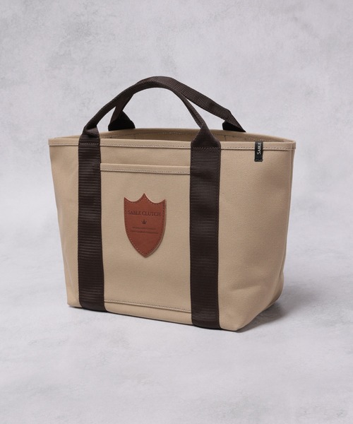 SABLE CLUTCH(セーブルクラッチ)の「LEATHER TAG CANVAS TOTE (M) - 富士金梅(帆布/キャンバストートバッグ)(トートバッグ・レディース・パープル/ゴールド/ダークブラウン・ONE SIZE)」の11枚目の写真