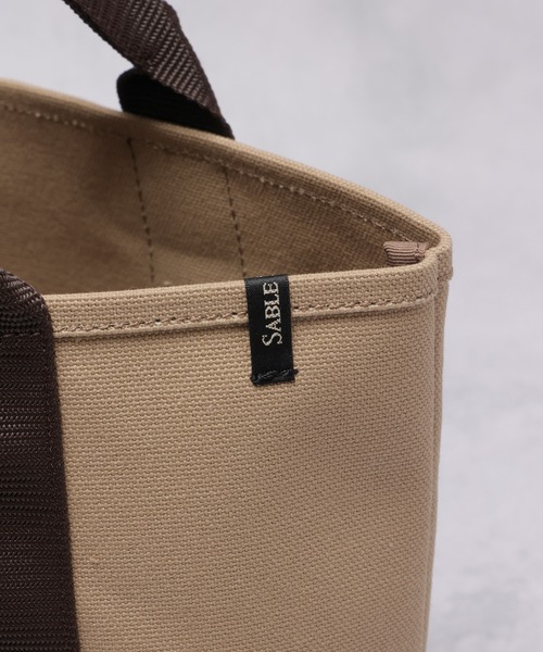 SABLE CLUTCH(セーブルクラッチ)の「LEATHER TAG CANVAS TOTE (M) - 富士金梅(帆布/キャンバストートバッグ)(トートバッグ・レディース・パープル/ゴールド/ダークブラウン・ONE SIZE)」の20枚目の写真