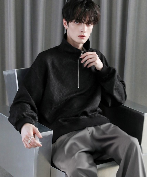 ASTRONOMY（アストロノミー）の「総柄ジャガードハーフジッププルオーバー（その他トップス・メンズ・グレー系/ブラック系/ホワイト/チャコール/ブラック/ホワイト系・L/M/S）」の22枚目の写真