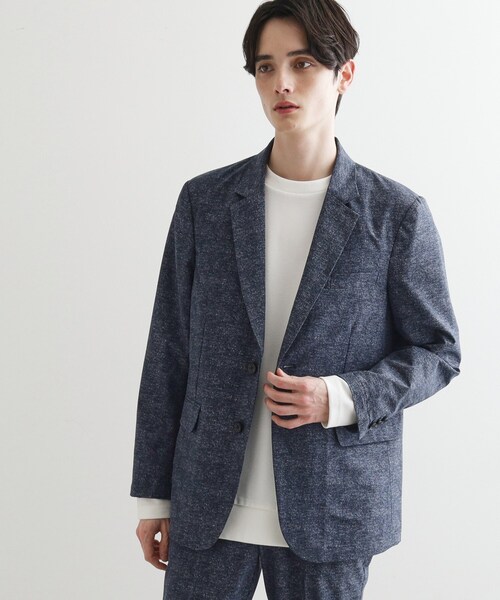 tk.TAKEO KIKUCHI（ティーケータケオキクチ）の「【洗える／通気性】COOL DOTS(R)テーラードジャケット（セットアップ対応）（テーラードジャケット・メンズ・ベージュ系6/ブルー系6/チャコール・04/03/02/01）」の9枚目の写真