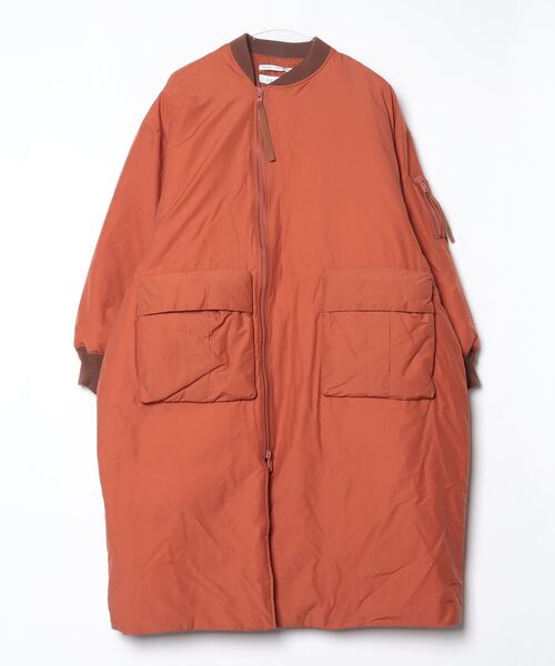 F/CE. （エフシーイー）の「F/CE. / エフシーイー RECYCLED DOWN MA-1 LONG COAT リサイクルダウン MA-1 ロングコート アシンメトリーデザイン 軽量 撥水（MA-1・レディース・グリーン/ボルドー・SMALL）」の22枚目の写真