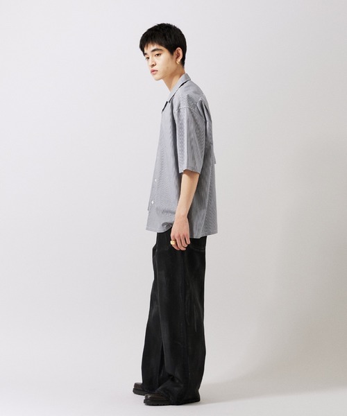 JOURNAL STANDARD(ジャーナルスタンダード)の「【ZOZO限定】ギンガムチェック オーバーサイズショートスリーブシャツ(シャツ/ブラウス・メンズ・ネイビー/ブラック/グレー/ダークブルー・S/XS/XL/L/M)」の6枚目の写真