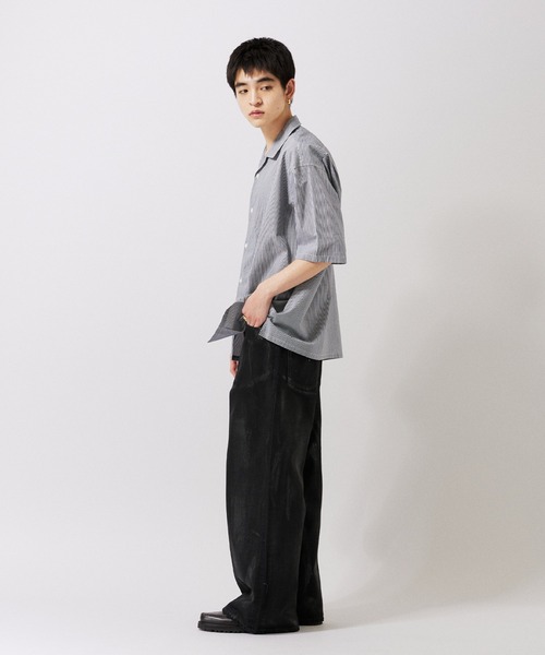 JOURNAL STANDARD(ジャーナルスタンダード)の「【ZOZO限定】ギンガムチェック オーバーサイズショートスリーブシャツ(シャツ/ブラウス・メンズ・ネイビー/ブラック/グレー/ダークブルー・S/XS/XL/L/M)」の7枚目の写真