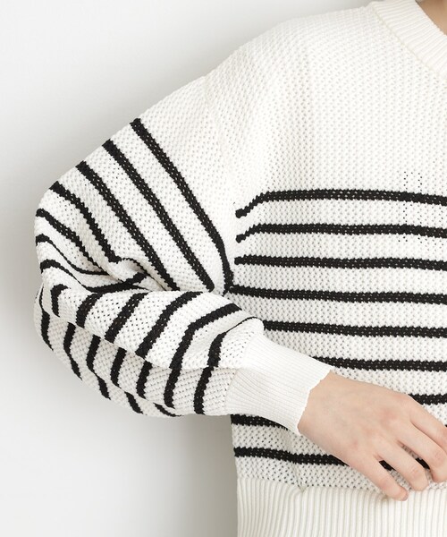 THE SHOP TK （ザ ショップ ティーケー ）の「布帛ドッキングメッシュカーデ（カーディガン/ボレロ・レディース・ブラック/ホワイト系5・12/13）」の17枚目の写真