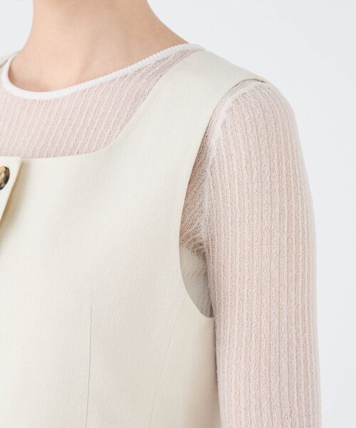 ラメミックスストレッチ スクエアネックジレ（ベスト）｜BALLSEY