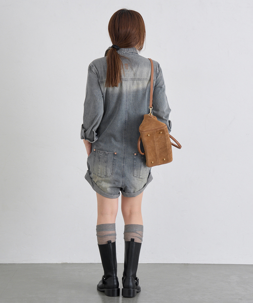 One Tea spoon（ワンティースプーン）の「ONE TEA SPOON /ワンティースプーン ISLAND BLUE PROPHECY DENIMオールインワン（つなぎ/オールインワン・レディース・ブルー・FREE）」の3枚目の写真
