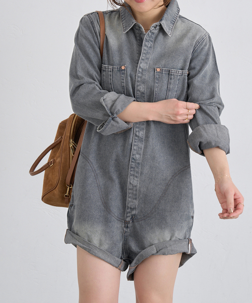 One Tea spoon（ワンティースプーン）の「ONE TEA SPOON /ワンティースプーン ISLAND BLUE PROPHECY DENIMオールインワン（つなぎ/オールインワン・レディース・ブルー・FREE）」の4枚目の写真
