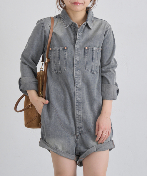 One Tea spoon（ワンティースプーン）の「ONE TEA SPOON /ワンティースプーン ISLAND BLUE PROPHECY DENIMオールインワン（つなぎ/オールインワン・レディース・ブルー・FREE）」の5枚目の写真