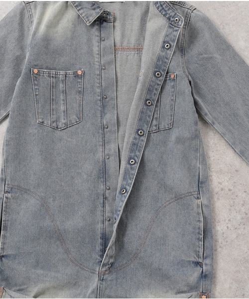 One Tea spoon（ワンティースプーン）の「ONE TEA SPOON /ワンティースプーン ISLAND BLUE PROPHECY DENIMオールインワン（つなぎ/オールインワン・レディース・ブルー・FREE）」の16枚目の写真