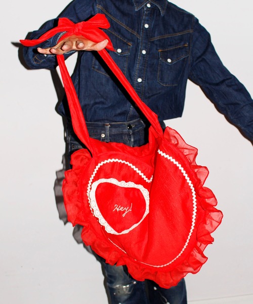 HEY!MrsROSE（ヘイミセスローズ）の「HEY! Mrs ROSE(ヘイ！ミセスローズ)Apron  BAG（ショルダーバッグ・レディース・ホワイト/レッド・FREE）」の11枚目の写真