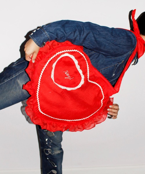 HEY!MrsROSE（ヘイミセスローズ）の「HEY! Mrs ROSE(ヘイ！ミセスローズ)Apron  BAG（ショルダーバッグ・レディース・ホワイト/レッド・FREE）」の12枚目の写真