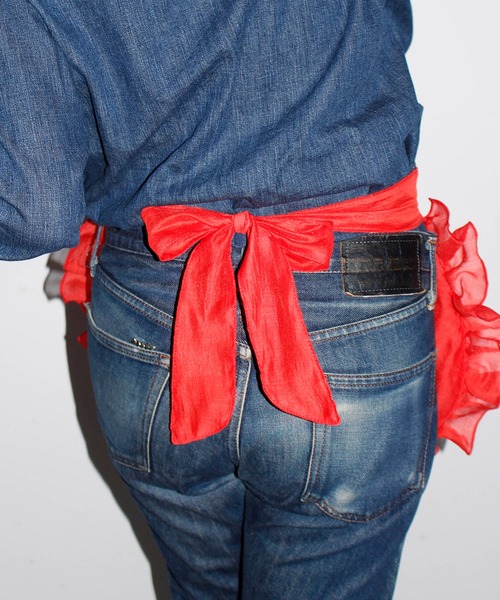 HEY!MrsROSE（ヘイミセスローズ）の「HEY! Mrs ROSE(ヘイ！ミセスローズ)Apron  BAG（ショルダーバッグ・レディース・ホワイト/レッド・FREE）」の14枚目の写真