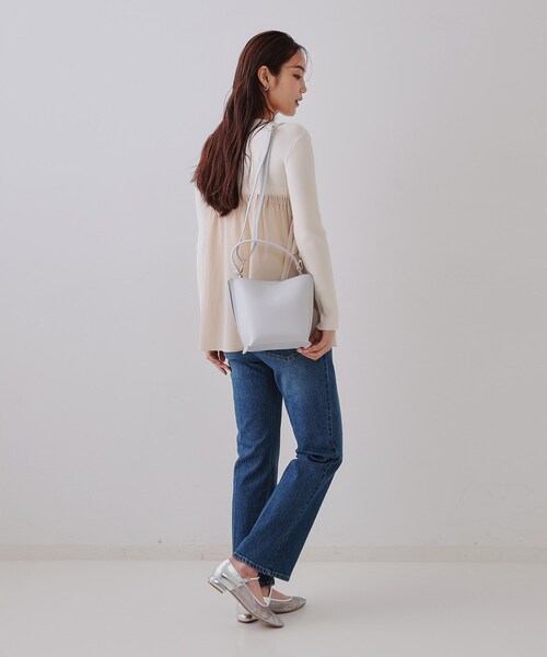 OPAQUE.CLIP（オペークドットクリップ）の「【2WAY】バイカラーワンハンドルミニショルダーバッグ（ショルダーバッグ・レディース・ピンク系9/ライトグレー系4/ブラック系4・00）」の5枚目の写真