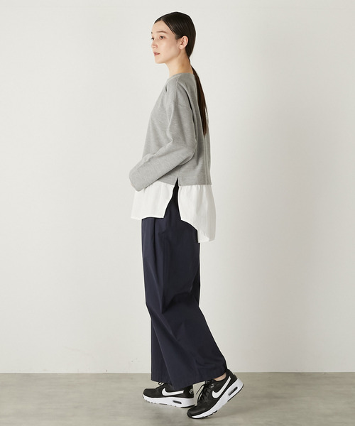 MELROSE claire(メルローズ クレール)の「【レイヤード風ドッキングプルオーバー】(Tシャツ/カットソー・レディース・ネイビー/カーキ/グレー・FREE)」の9枚目の写真