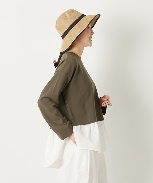 MELROSE claire(メルローズ クレール)の「【レイヤード風ドッキングプルオーバー】(Tシャツ/カットソー・レディース・ネイビー/カーキ/グレー・FREE)」の14枚目の写真
