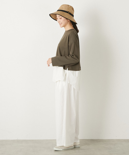 MELROSE claire(メルローズ クレール)の「【レイヤード風ドッキングプルオーバー】(Tシャツ/カットソー・レディース・ネイビー/カーキ/グレー・FREE)」の17枚目の写真