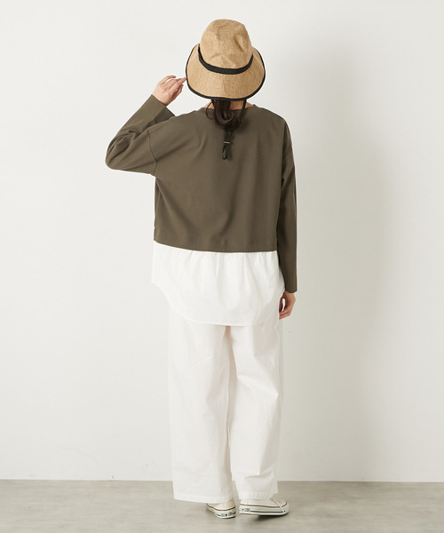 MELROSE claire(メルローズ クレール)の「【レイヤード風ドッキングプルオーバー】(Tシャツ/カットソー・レディース・ネイビー/カーキ/グレー・FREE)」の18枚目の写真